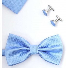 Set papion, batista si butoni bleu 